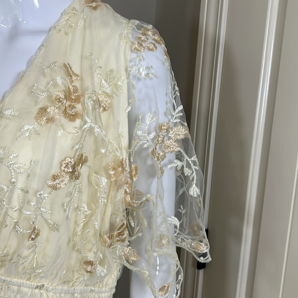 Baltic Born Eleanor Embroidered Midi Dress Cream Floral Vneck Lined Sz 1XL NEW - Picture 7 of 16